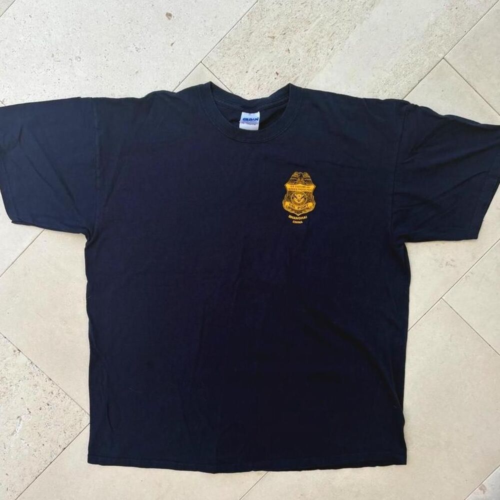Shanghai China Customs and Border Protection Navy Cotton T-Shirt